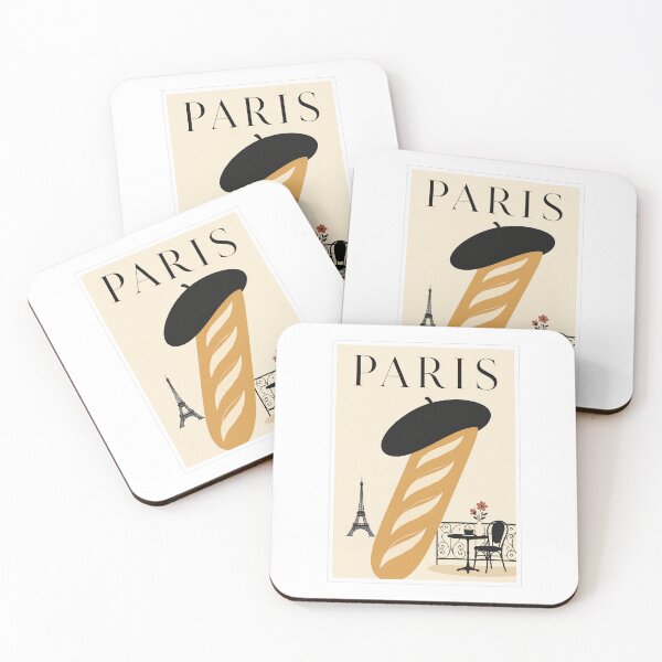 Item preview, Paris Baguette Beret Travel Poster designed and sold by Beyond Destinations.