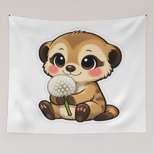 Item preview, Cute Baby Meerkat Holding A Dandelion designed and sold by Owcomm.