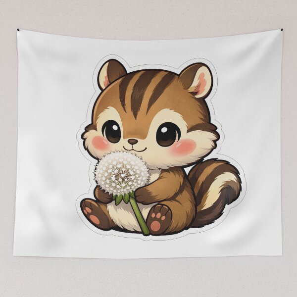 Item preview, Cute Chipmunk Holding A White Dandelion designed and sold by Owcomm.