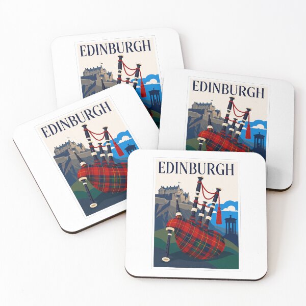 Item preview, Edinburgh Bagpipes Travel Poster Art designed and sold by Beyond Destinations.