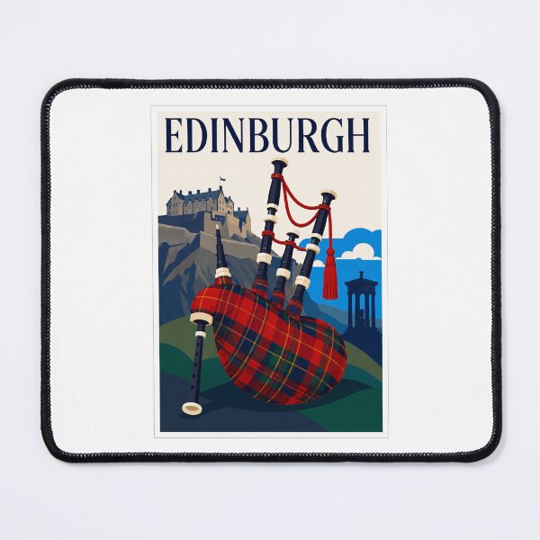 Item preview, Edinburgh Bagpipes Travel Poster Art designed and sold by Beyond Destinations.