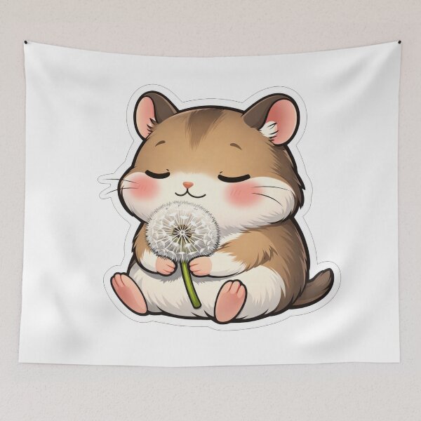 Item preview, Cute Hamster Holding A White Dandelion designed and sold by Owcomm.
