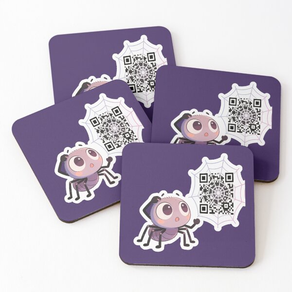 Item preview, Cute Spider Confused by QR Code in Halloween Web Kawaii Sticker designed and sold by OksArtStudio.