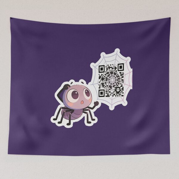 Item preview, Cute Spider Confused by QR Code in Halloween Web Kawaii Sticker designed and sold by OksArtStudio.