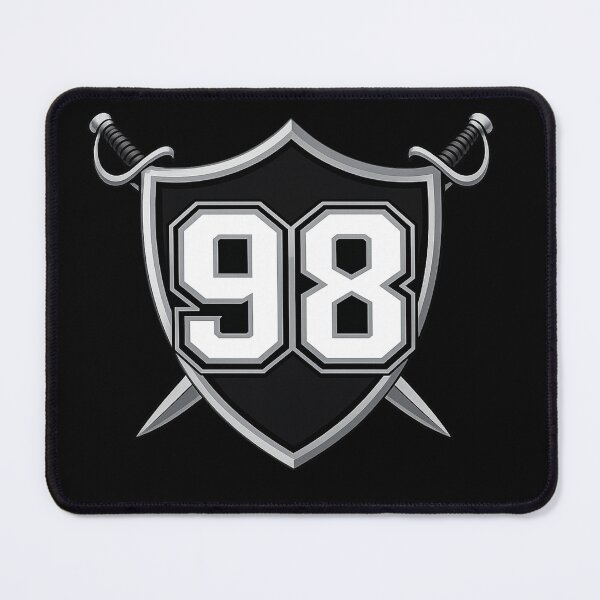 Item preview, Silver & Black 98 Crossed Swords Shield designed and sold by My Team Designs.