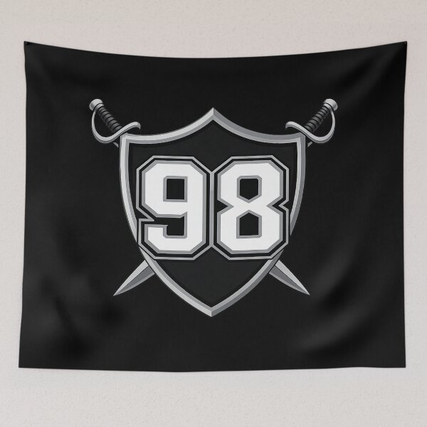 Item preview, Silver & Black 98 Crossed Swords Shield designed and sold by My Team Designs.