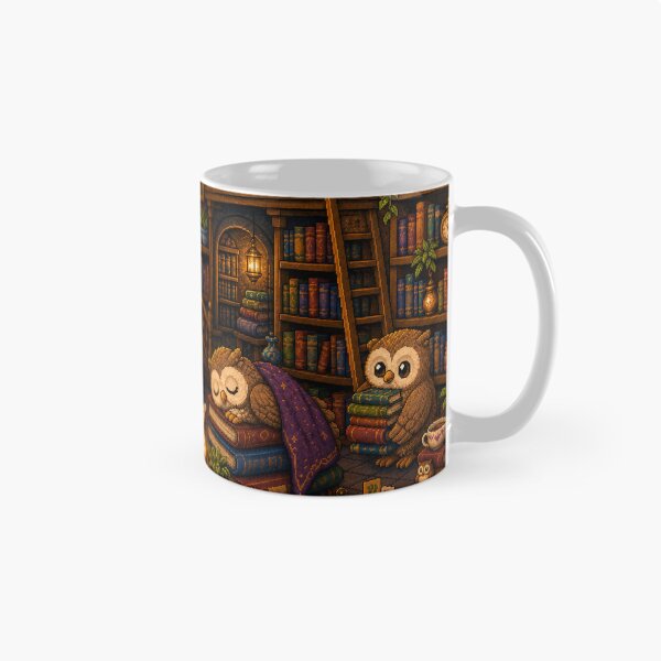 Item preview, Cozy Owl Library Pixel Art Reading Room designed and sold by Yiruda-Art.