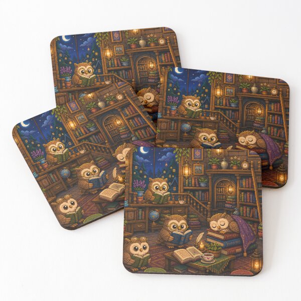 Item preview, Cozy Owl Library Pixel Art Reading Room designed and sold by Yiruda-Art.