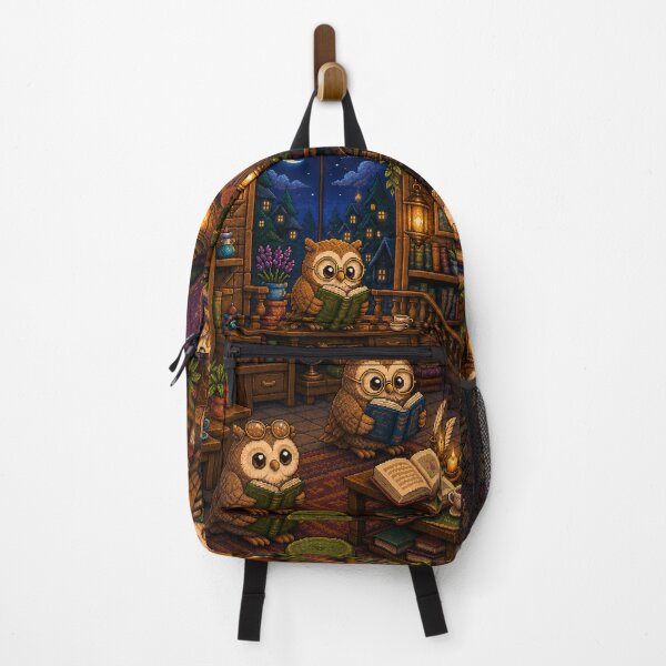 Item preview, Cozy Owl Library Pixel Art Reading Room designed and sold by Yiruda-Art.