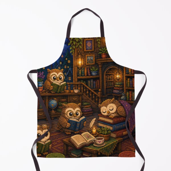 Item preview, Cozy Owl Library Pixel Art Reading Room designed and sold by Yiruda-Art.