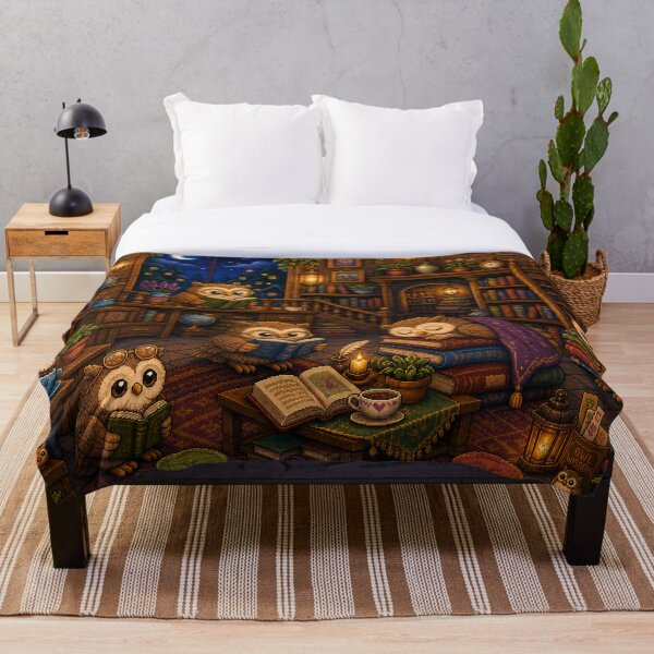 Item preview, Cozy Owl Library Pixel Art Reading Room designed and sold by Yiruda-Art.