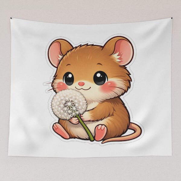 Item preview, Cute Little Mouse Holding A Dandelion designed and sold by Owcomm.