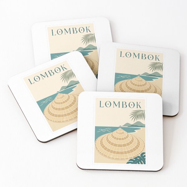 Item preview, Lombok Woven Beach Hat Travel Poster designed and sold by Beyond Destinations.