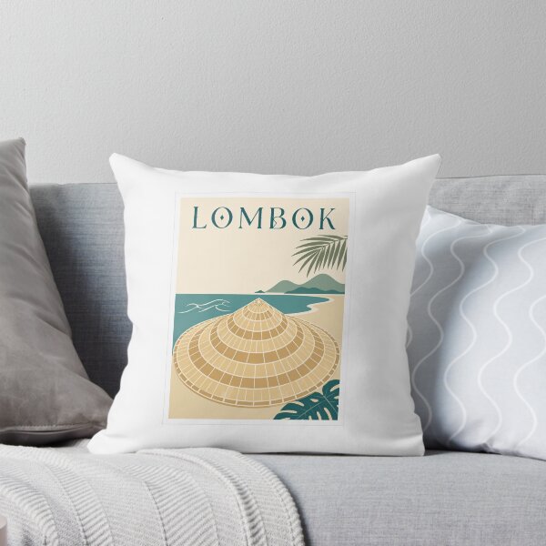 Item preview, Lombok Woven Beach Hat Travel Poster designed and sold by Beyond Destinations.