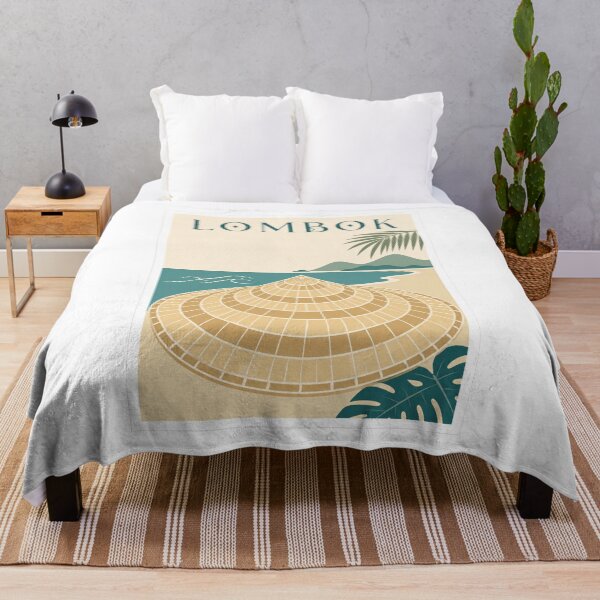 Item preview, Lombok Woven Beach Hat Travel Poster designed and sold by Beyond Destinations.