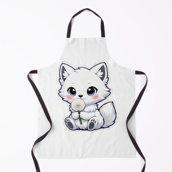 Item preview, Cute White Arctic Fox Holding Dandelion designed and sold by Owcomm.