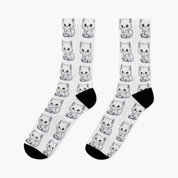Item preview, Cute White Arctic Fox Holding Dandelion designed and sold by Owcomm.