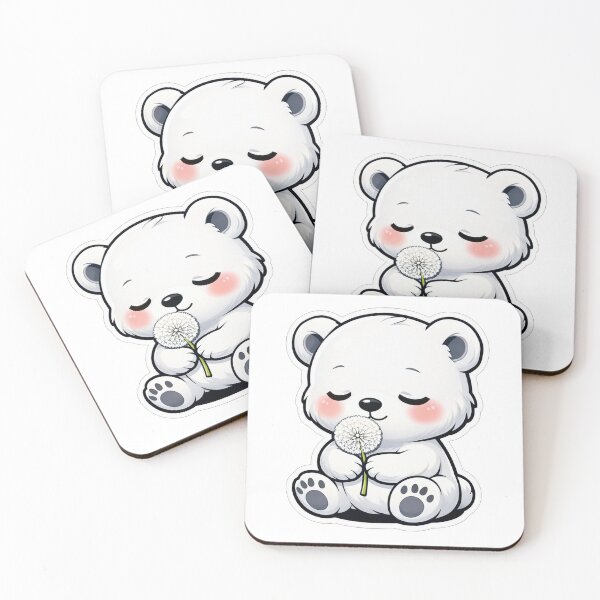 Item preview, Cute Little White Polar Bear With Dandelion designed and sold by Owcomm.