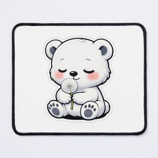 Item preview, Cute Little White Polar Bear With Dandelion designed and sold by Owcomm.