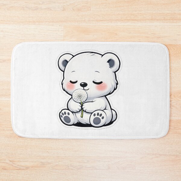 Item preview, Cute Little White Polar Bear With Dandelion designed and sold by Owcomm.