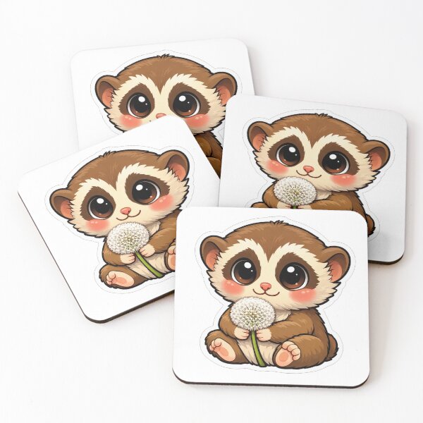 Item preview, Cute Baby Ferret Holding White Dandelion designed and sold by Owcomm.