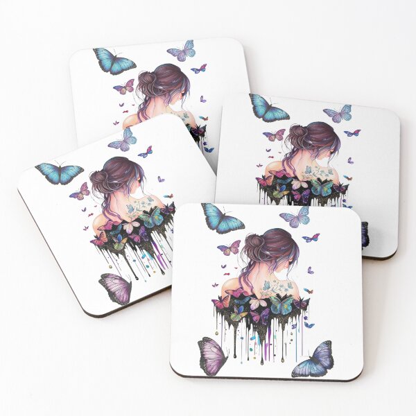 Item preview, Watercolor Butterfly Girl - Aesthetic Art Design designed and sold by Arts121.