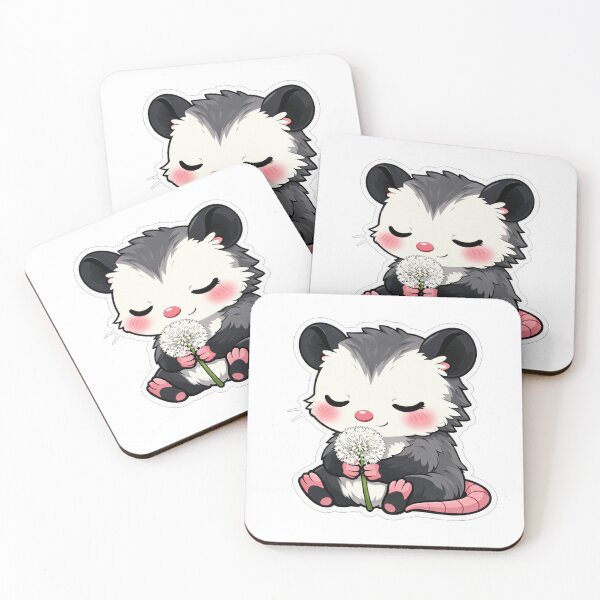 Item preview, Cute Opossum Holding A White Dandelion Flower designed and sold by Owcomm.