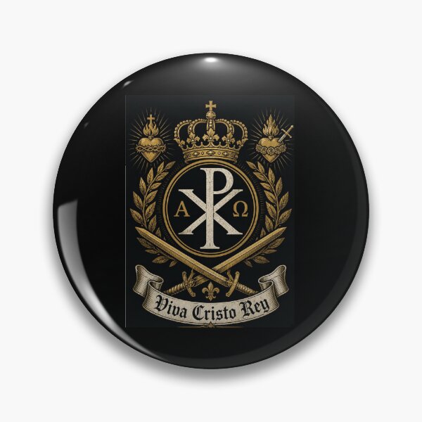Item preview, Viva Cristo Rey Chi Rho Royal Crown Emblem designed and sold by Apostolic Art & Apparel.