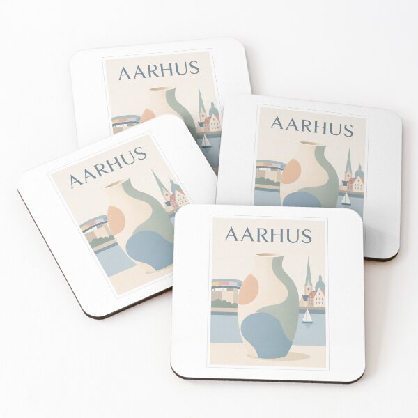 Item preview, Aarhus Scandinavian Ceramic Vase Poster designed and sold by Beyond Destinations.