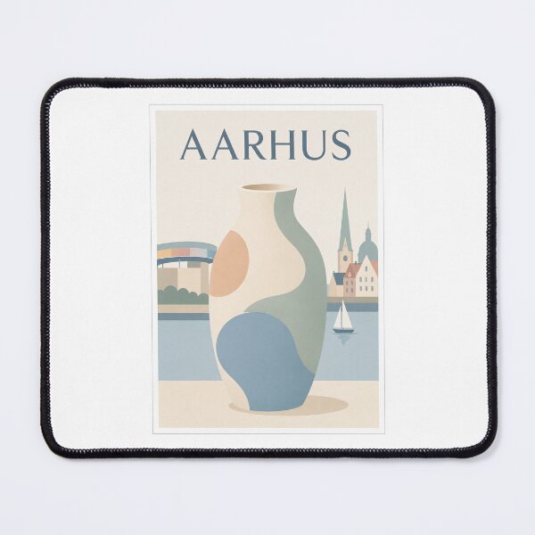 Item preview, Aarhus Scandinavian Ceramic Vase Poster designed and sold by Beyond Destinations.