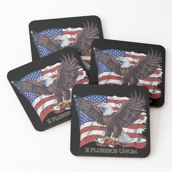 Item preview, Majestic Eagle Spreading Wings Over Flag Art designed and sold by TypoEmporium.