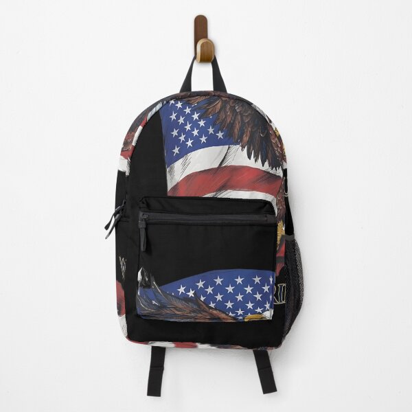 Item preview, Majestic Eagle Spreading Wings Over Flag Art designed and sold by TypoEmporium.