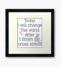 Marvelous Cross Stitch T-Shirts Framed Print