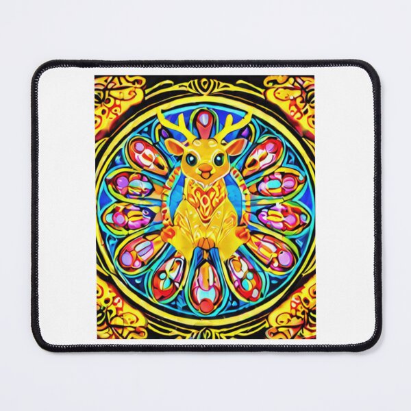 Item preview, Glass Fawn ornate deer, Mosaic rosette designed and sold by BlondelleWinny.