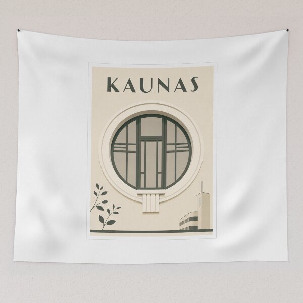 Item preview, Kaunas Modernist Round Window Poster designed and sold by Beyond Destinations.