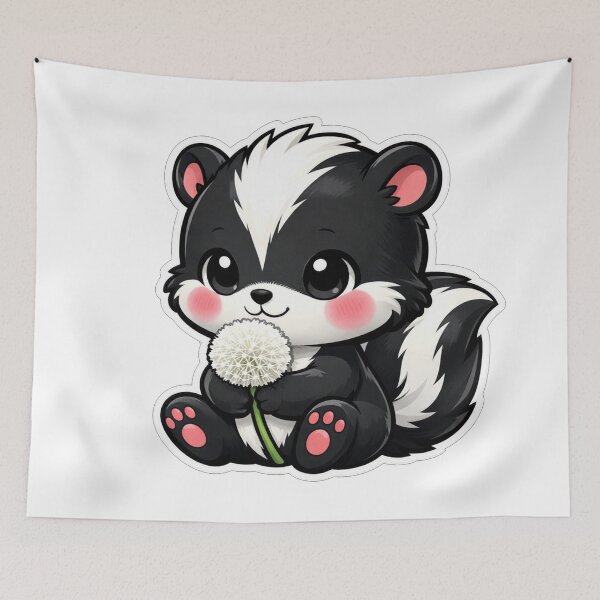 Item preview, Cute Baby Skunk Holding A Dandelion designed and sold by Owcomm.
