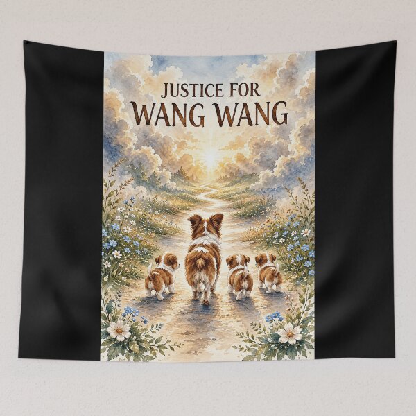 Item preview, Justice for Wang Wang “Path to Heaven” Mother Dog Puppies Memorial Gift designed and sold by MorningJoco.
