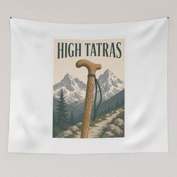 Item preview, High Tatras Carved Hiking Stick Poster designed and sold by Beyond Destinations.