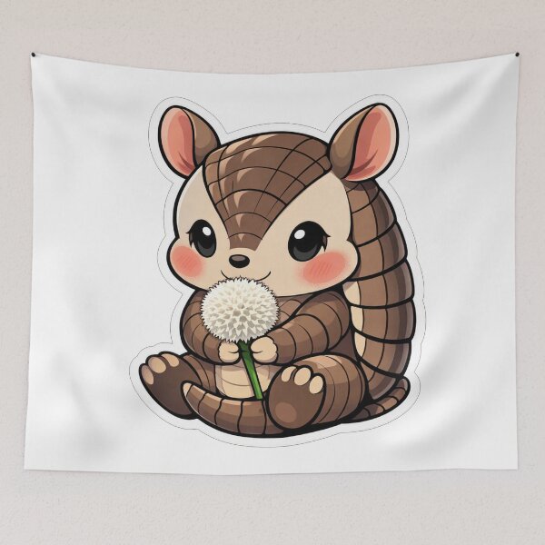 Item preview, Cute Baby Armadillo Holding A Dandelion designed and sold by Owcomm.