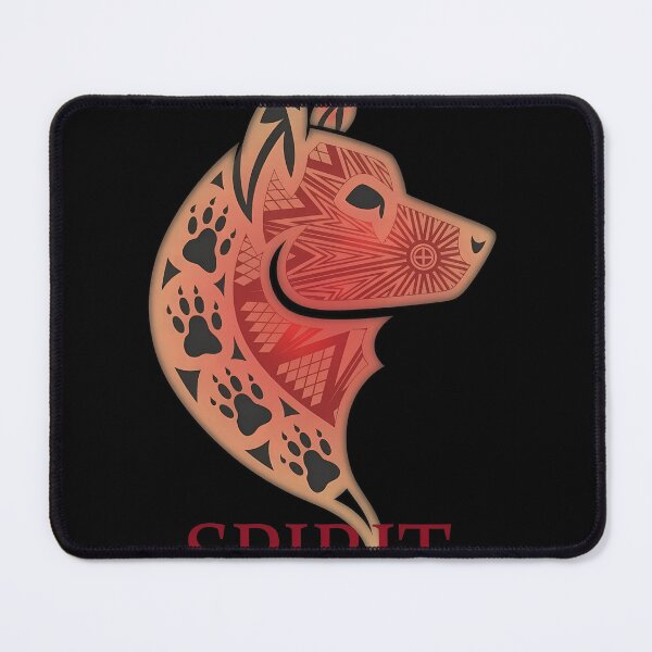 Item preview, Stylized Wolf Head Tribal Red Gold Graphic designed and sold by WhimsyWephy.