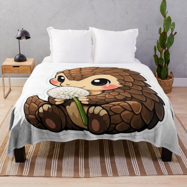 Item preview, Cute Baby Pangolin Holding White Dandelion designed and sold by Owcomm.