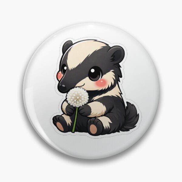Item preview, Cute Baby Badger Holding White Flower designed and sold by Owcomm.