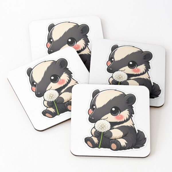 Item preview, Cute Baby Badger Holding White Flower designed and sold by Owcomm.