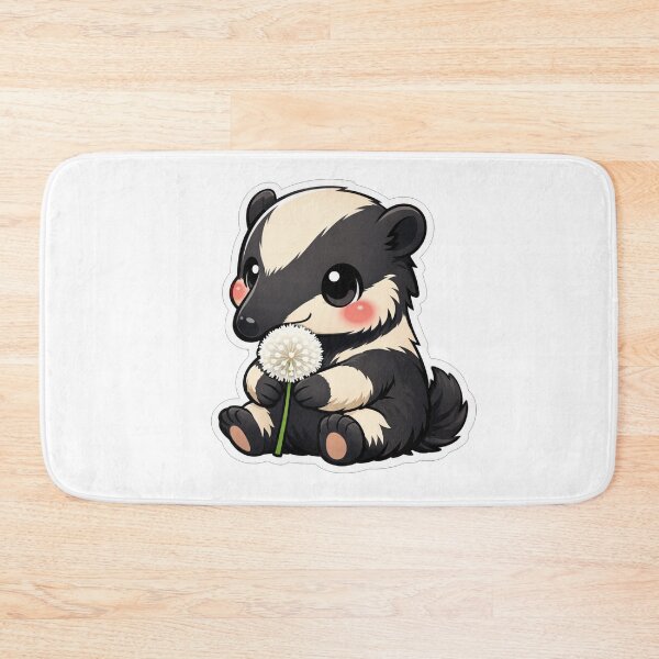 Item preview, Cute Baby Badger Holding White Flower designed and sold by Owcomm.