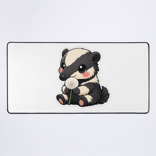 Item preview, Cute Baby Badger Holding White Flower designed and sold by Owcomm.