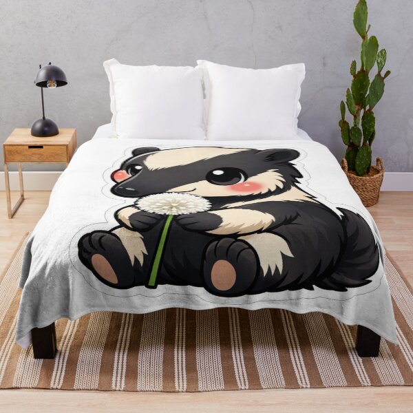 Item preview, Cute Baby Badger Holding White Flower designed and sold by Owcomm.