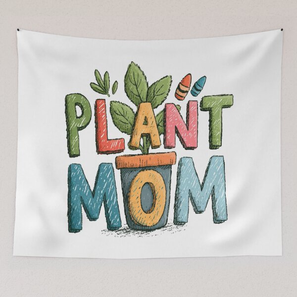 Item preview, Plant Mom Bold Crayon Color Text Design designed and sold by RichardRags.