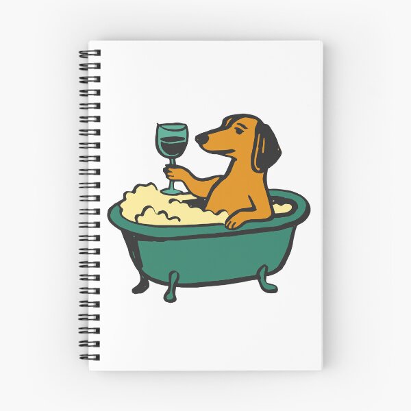 Item preview, Relaxing Dachshund in a Bubble Bath with a Glass of Wine designed and sold by kegsmardina14.