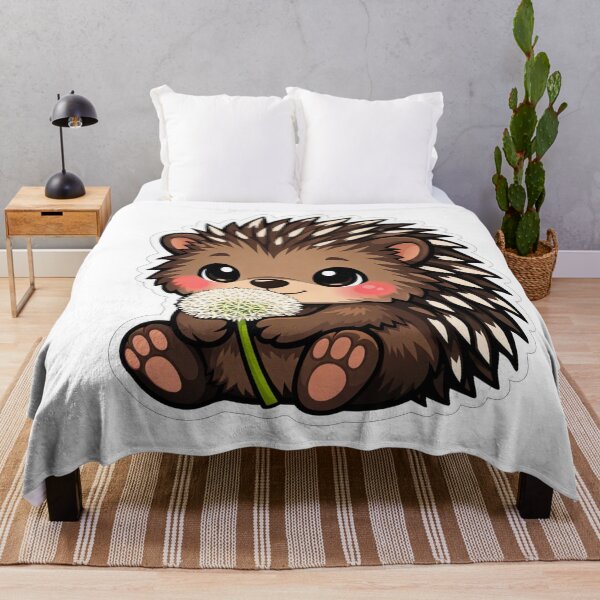 Item preview, Cute Little Hedgehog Holding A Dandelion designed and sold by Owcomm.