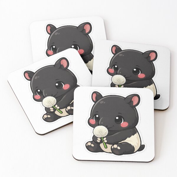 Item preview, Cute Baby Tapir Holding White Flower designed and sold by Owcomm.